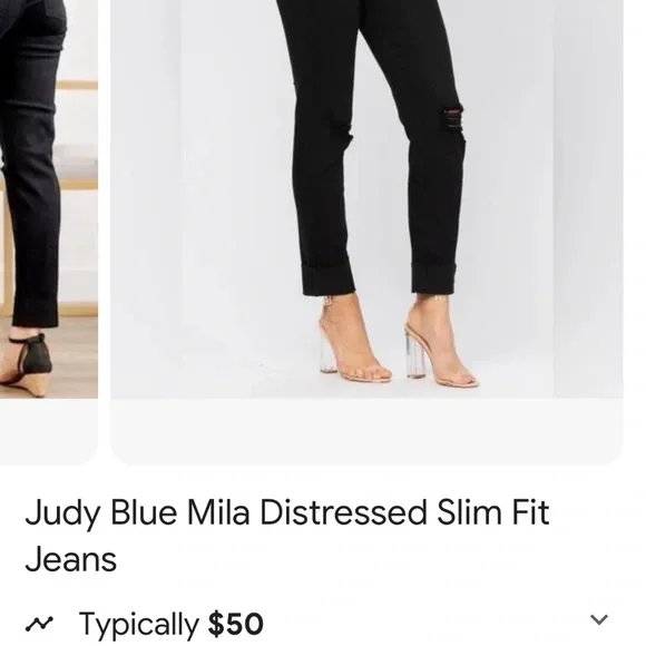 Judy Blue Size 15/32 Black Distressed High Rise Slim Fit NWT - Picture 8 of 12